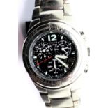 Citizen Eco-Drive gents chronograph wristwatch, stainless steel. Working at lotting up. P&P Group