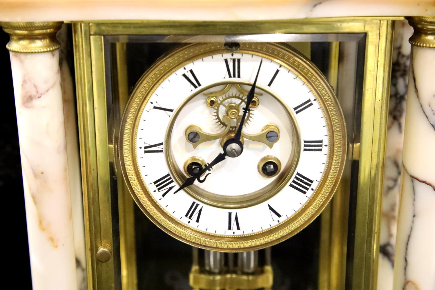 19th century French 8 day striking mantel clock by Japy Freres et Cie, having visible escapement, - Image 6 of 8