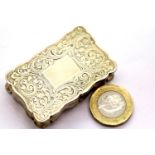 Hallmarked silver snuff box, vacant cartouche, 52g. P&P Group 1 (£14+VAT for the first lot and £1+