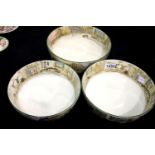 Royal Doulton Dickens series ware, a set of three graduated fruit bowls, largest D: 26 cm,