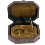 Boxed brass sundial compass, open L: 61 cm. P&P Group 1 (£14+VAT for the first lot and £1+VAT for