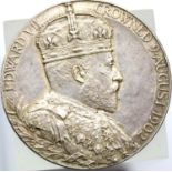 Sterling Silver Medallion of King Edward VII and Alexandria consort. P&P Group 1 (£14+VAT for the