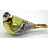 Boxed Royal Crown Derby Great Tit paperweight with gold stopper. P&P Group 1 (£14+VAT for the