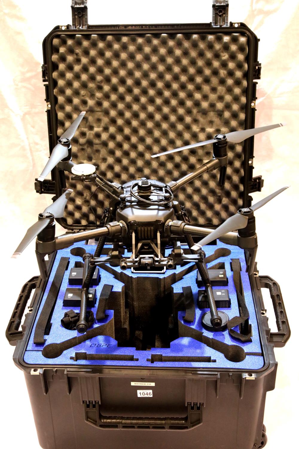 dji Matrice 210 drone, with 6 x batteries, charging hub with GL800A Master controller in a GPC