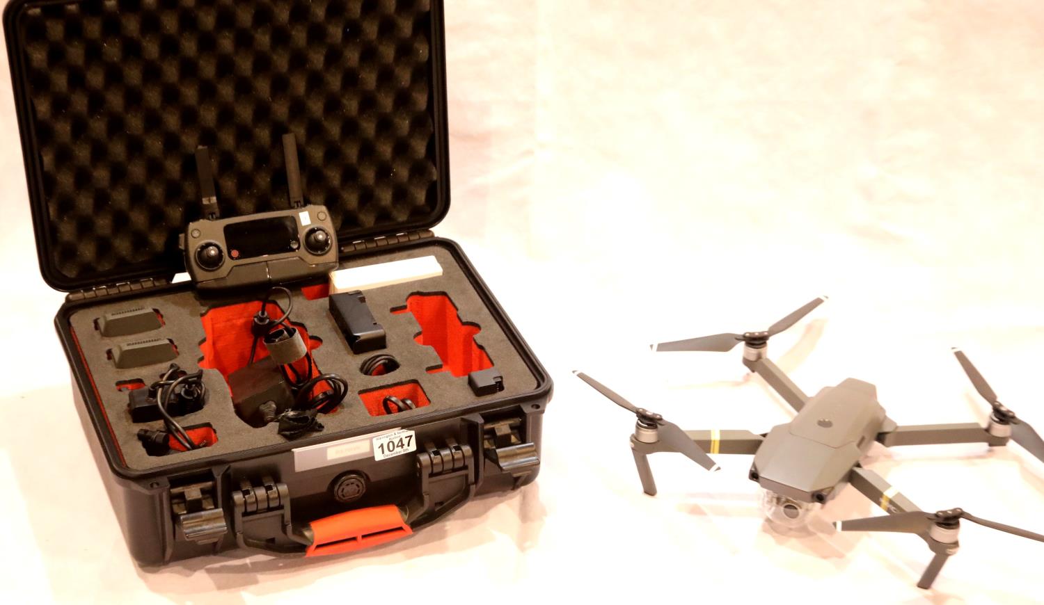 dji Mavic Pro drone with GL200A Master controller, 2x batteries and 2x chargers in a fitted HPRC