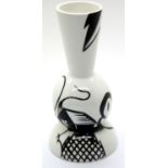 Lorna Bailey Longport Wharf pattern conical neck vase prototype, H: 15 cm. P&P Group 2 (£18+VAT