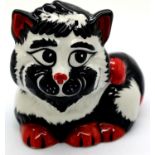 Lorna Bailey cat, Frizzle, H: 10 cm. P&P Group 1 (£14+VAT for the first lot and £1+VAT for