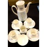 Royal Doulton Hampton court coffee set of 11 pieces, P&P Group 3 (£25+VAT for the first lot and £5+