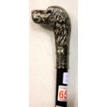 Dogs head handled walking stick. P&P Group 3 (£25+VAT for the first lot and £5+VAT for subsequent