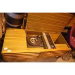 Ultra retro teak effect gramophone. Not available for in-house P&P