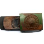 WWII German Afrika Korps Buckle & Leather Tab Dated 1939. P&P Group 1 (£14+VAT for the first lot and