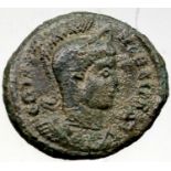 Roman Bronze AE3 Constantine dynasty - with Globe on sacrificial Altar - minted in Treveri. P&P