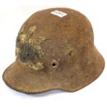 WWI Relic German M16 Stahlhelm with a Baden Wappen Plate. P&P Group 2 (£18+VAT for the first lot and