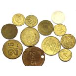 Miscellaneous tokens including a Lister Mining tally and events. P&P Group 1 (£14+VAT for the