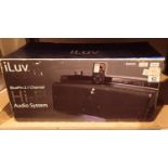 Boxed I Luv blue pin 2-1 channel HiFi audio system. Not available for in-house P&P