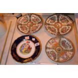 Four cabinet plates including three Oriental, one antique and limoges type plate. Not available