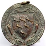 West Sussex Education - 1 years attendance medallion in Bronze (Edwardian). P&P Group 1 (£14+VAT for