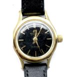 Bucherer ladies gold plated vintage automatic wristwatch, working at lotting. P&P Group 1 (£14+VAT