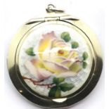 Penhaligons 925 silver and enamel locket, D: 39mm, 14.6g. P&P Group 1 (£14+VAT for the first lot and