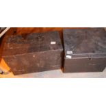 Two metal lidded tool storage boxes. Not available for in-house P&P