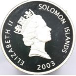 2003 Solomon Islands History of Powered Flight solid 999 silver proof coin, China Clipper. P&P Group