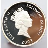 2003 Solomon Islands History of Powered Flight solid 999 silver proof coin, Sikorsky V5-300. P&P