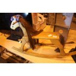 Vintage scratch built child's rocking horse. Not available for in-house P&P