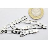 925 silver flat curb link bracelet, L: 20 cm. Not available for in-house P&P