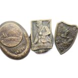 Three WWI Austrian KUK Campaign Cap Badges. P&P Group 1 (£14+VAT for the first lot and £1+VAT for