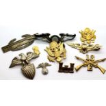 Ten US Army Badges-Broken Pins. P&P Group 1 (£14+VAT for the first lot and £1+VAT for subsequent