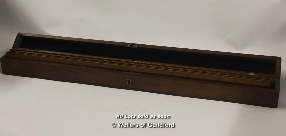 *Vintage P. L. Weatherhead Set Of Five Boxwood Scale Rulers In Nice Mahogany Box- (Lot Subject To - Image 2 of 5