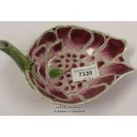 A Chinese Bowl Formed As A Lotus Flower, The Stem Forming A Handle, 16cm Long.