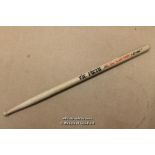 *Iron Maiden: Nicko Mcbrain Signed Drumstick (Lot Subject To VAT) [LQD106]