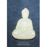 A Chinese Hardstone Pendant Carved As A Buddha, 6cm.