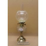 *Eltex Burner Oil / Kerosene Lamp, Brass Column Base- (Lot Subject To VAT) [LQD108]