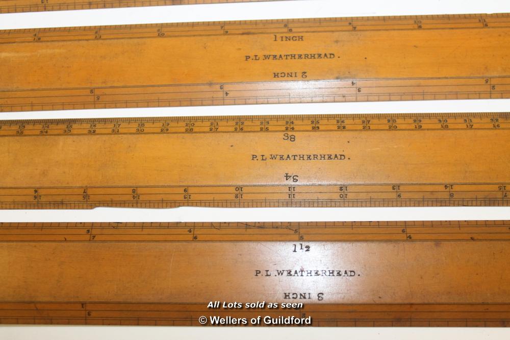 *Vintage P. L. Weatherhead Set Of Five Boxwood Scale Rulers In Nice Mahogany Box- (Lot Subject To - Image 4 of 5