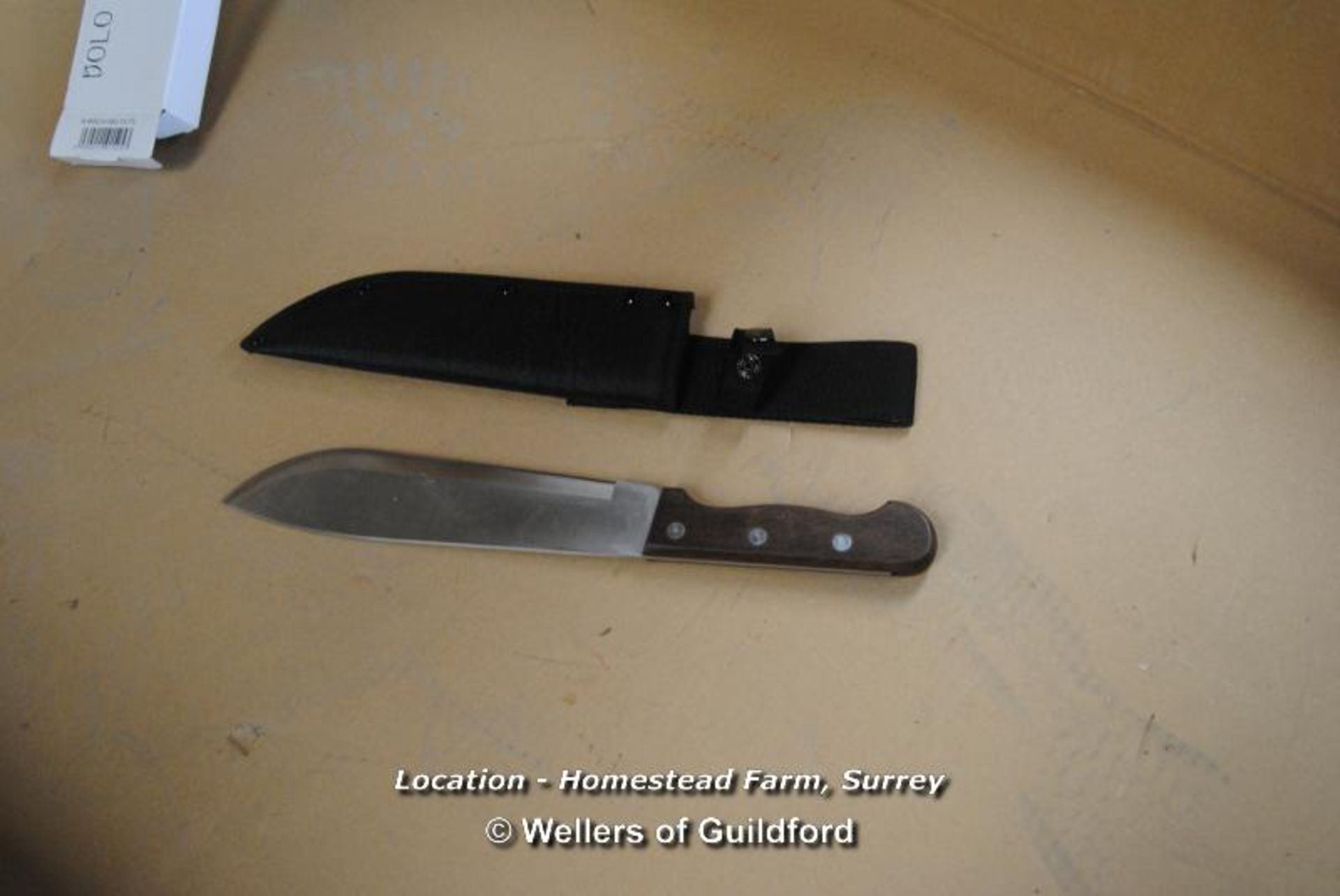*NEW 16" BOLO MACHETTE AND SHEATH [LOCATION: HOMESTEAD FARM - CALL THE OFFICE TO BOOK A COLLECTION