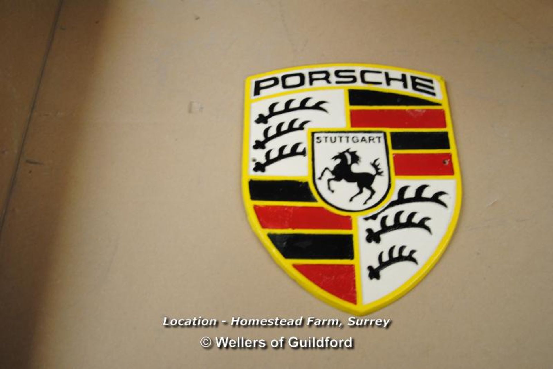 *CAST PORSCHE PLAQUE [LOCATION: HOMESTEAD FARM - CALL THE OFFICE TO BOOK A COLLECTION