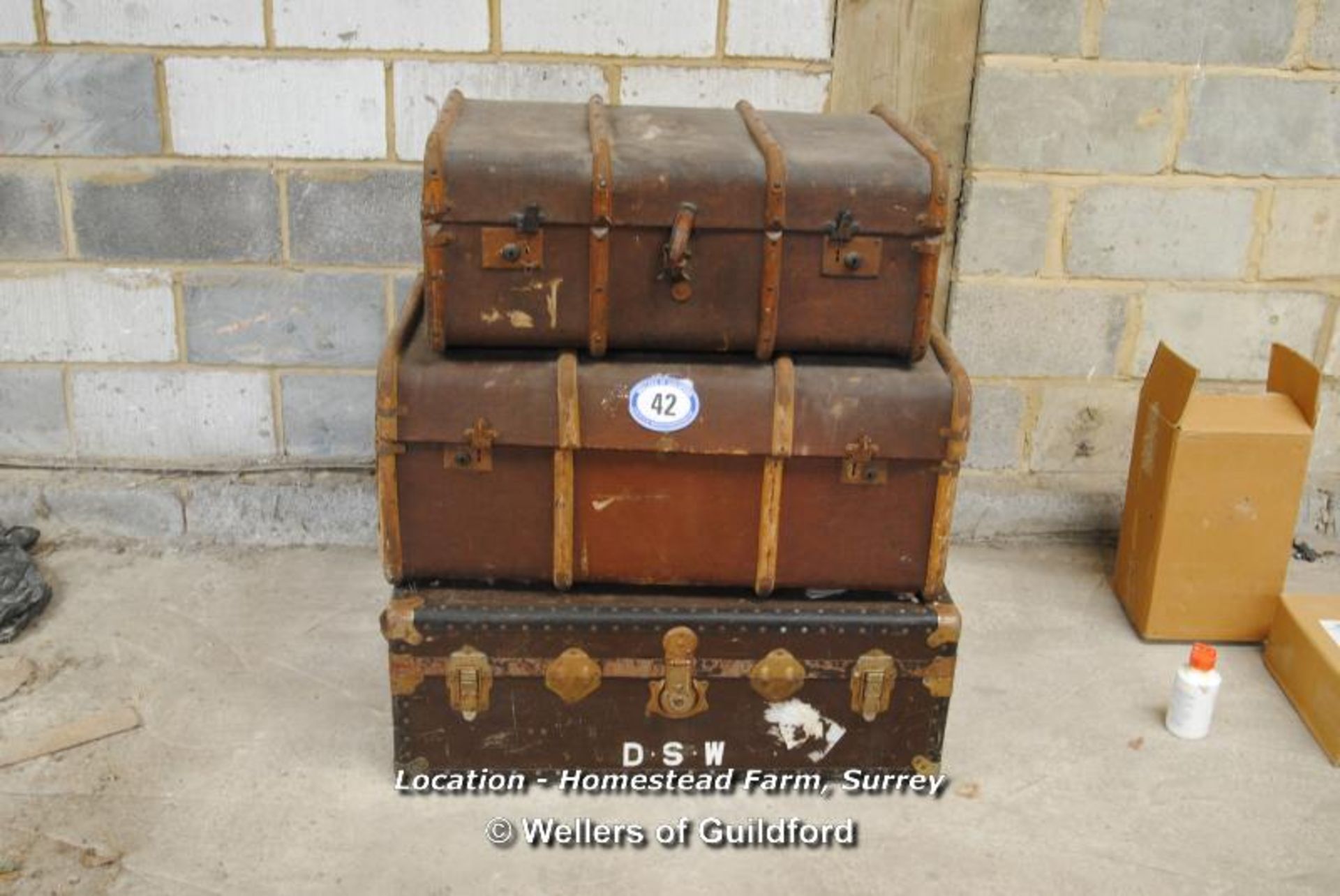 X3 VINTAGE TRUNKS [LOCATION: HOMESTEAD FARM - CALL THE OFFICE TO BOOK A COLLECTION APPOINTMENT /