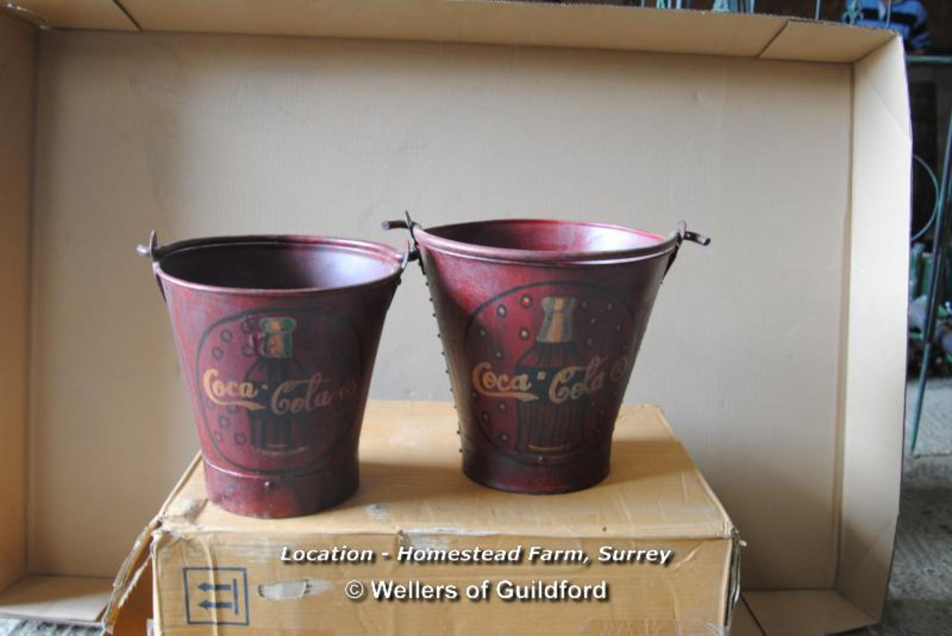 *X2 COCA COLA ICE BUCKETS - GRADUATED SIZES [LOCATION: HOMESTEAD FARM - CALL THE OFFICE TO BOOK A