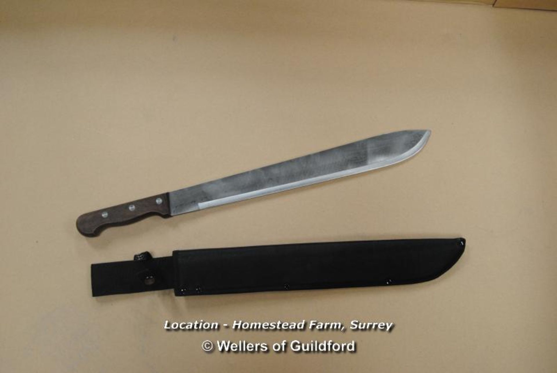 *NEW 24" BOLO MACHETTE AND SHEATH [LOCATION: HOMESTEAD FARM - CALL THE OFFICE TO BOOK A COLLECTION