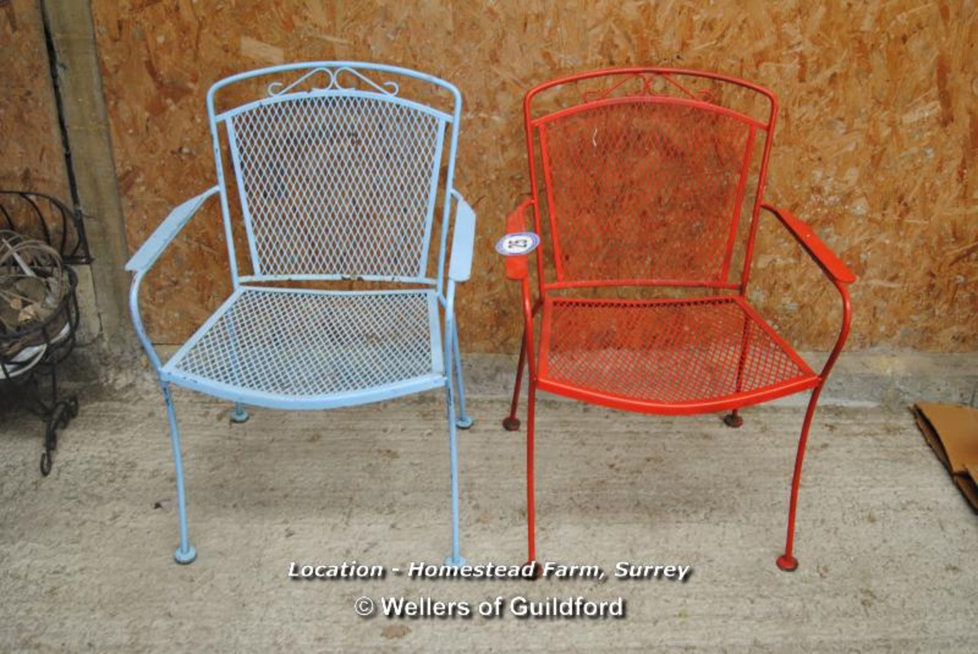 X2 METAL GARDEN CHAIRS [LOCATION: HOMESTEAD FARM - CALL THE OFFICE TO BOOK A COLLECTION