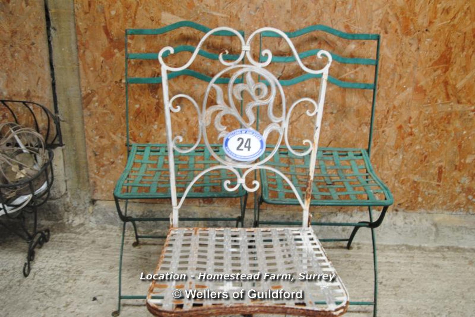 X3 CAST IRON GARDEN FOLDING CHAIRS [LOCATION: HOMESTEAD FARM - CALL THE OFFICE TO BOOK A