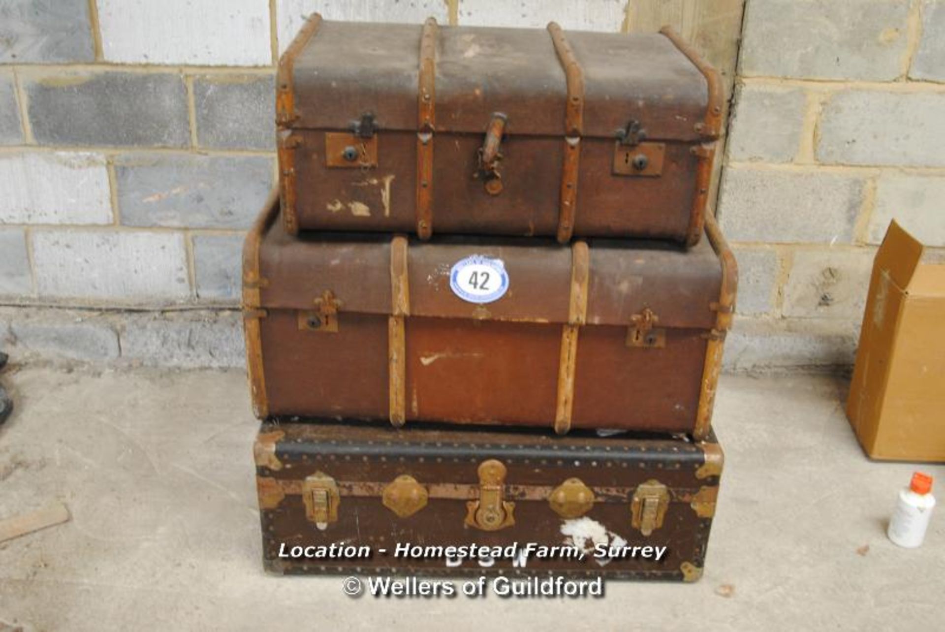 X3 VINTAGE TRUNKS [LOCATION: HOMESTEAD FARM - CALL THE OFFICE TO BOOK A COLLECTION APPOINTMENT / - Image 2 of 2