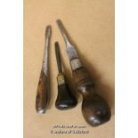 *3 Antique Rosewood Screwdrivers [LQD 117]