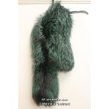 *Lilly E Violetta - Arabella Silver Fox Fur Scarf (Real Fur) - Green Colour- (Lot Subject To VAT) [