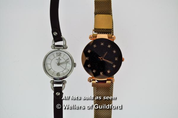 *Bag Of Fossil Watch And Ladies' Watch [142-17/02]