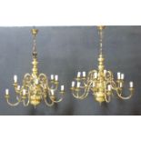 *PAIR OF TWO TIER DUTCH LIGHTS, MID 1900S. 970MM ( 38" ) HIGH X 770MM ( 30.5" ) DIAMETER [0]