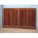 *TWO ANTIQUE MAHOGANY DADO PANELS RECLAIMED FROM A VICTORIAN DISPLAY CABINET FROM THE VICTORIA &