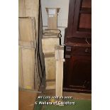 *COLLECTION OF PINE PILASTERS AND SPARES, MID 1900. SHORT TALL HEIGHT 995MM (39.25IN) 1315MM (51.75